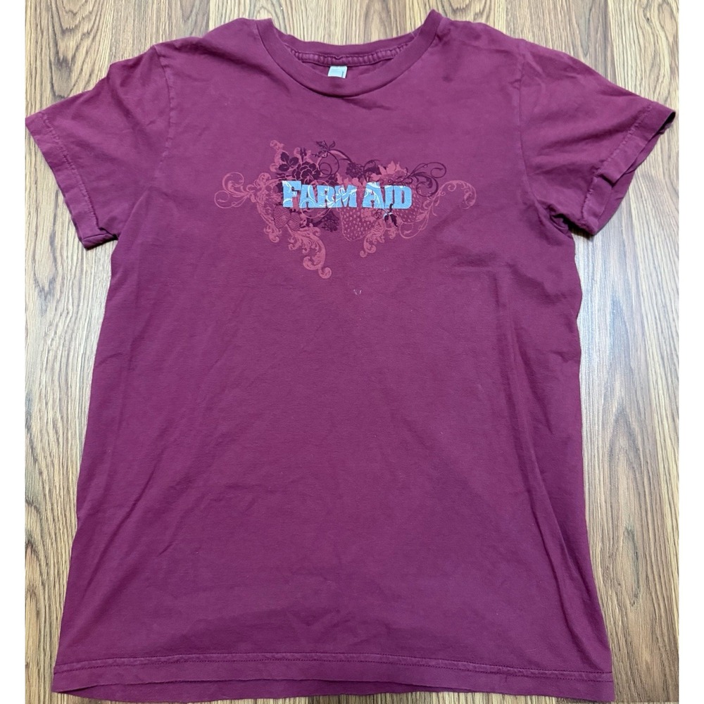 Farm Aid 2007 Concert T Shirt Womens XL Willie Nelson Neil Young Double Sided